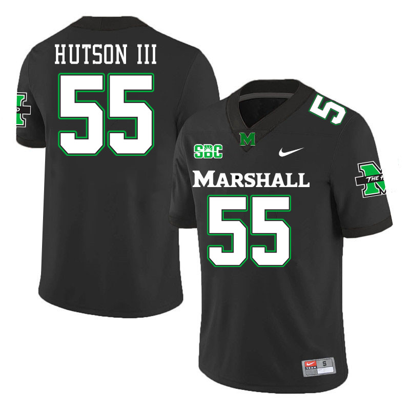 Marshall Thundering Herd #55 Paul Hutson III College Football Jerseys,Uniforms-Black